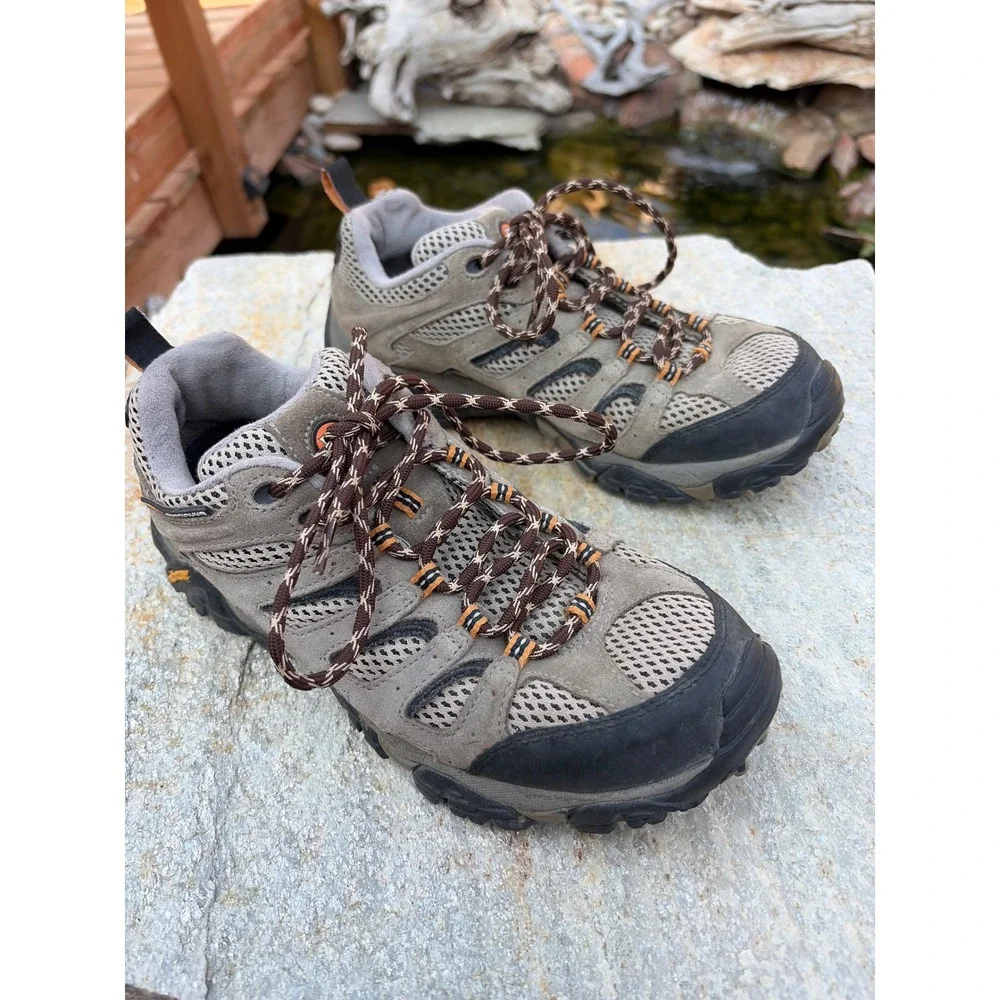 Merrell Moab Ventilator men's 8 Hiking Shoes Brown Suede Mesh Vibram Continuum